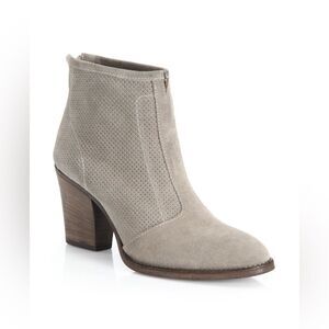 AQUATALIA PERFORATED GENUINE SUEDE ANKLE BOOTIE EEEUC TAUPE SIZE 8 RETAILS $285